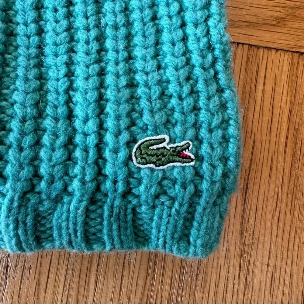 Lacoste Long Wool Blend Knit Scarf Cozy Winter Accessory